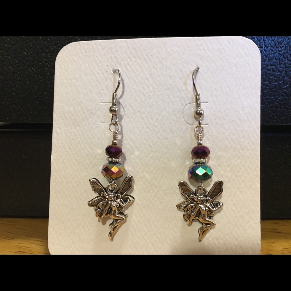 Swarovski crystals with a fairy earrings